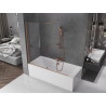 Mexen Velar dviejų dalių slankiojančios 160 x 150 cm vonios pertvaros, permatomos, šlifuotas varis - 896-160-000-01-65