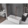 Mexen Velar dviejų dalių slankiojančios 160 x 150 cm vonios pertvaros, permatomos, šlifuotas varis - 896-160-000-01-65