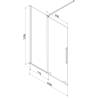 Mexen Velar 2 judamųjų dalių vonios sienelė Stumdomas 160 x 150 cm, Skaidrus, varis šlifuotas - 896-160-000-01-65