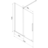 Mexen Velar 2 judamųjų dalių vonios sienelė Stumdomas 170 x 150 cm, Skaidrus, varis šlifuotas - 896-170-000-01-65
