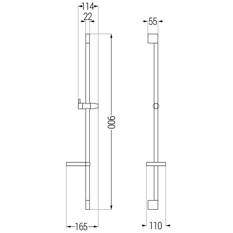 Mexen DS dušo strypas su muiline 90 cm, chromuotas - 79383-00