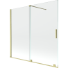 Mexen Velar dviejų dalių slenkančia vonios pertvara, 170 x 150 cm, skaidri, auksinė matinė - 896-170-000-01-55
