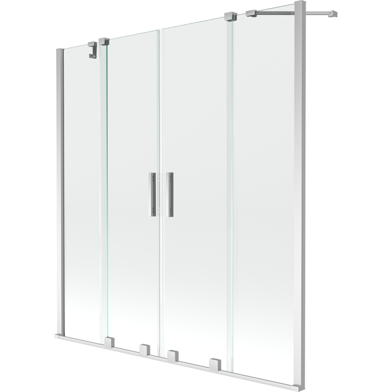 Mexen Velar Duo 2 judamųjų dalių vonios sienelė Stumdomas 140 x 150 cm, Skaidrus, chromo - 896-140-000-02-01