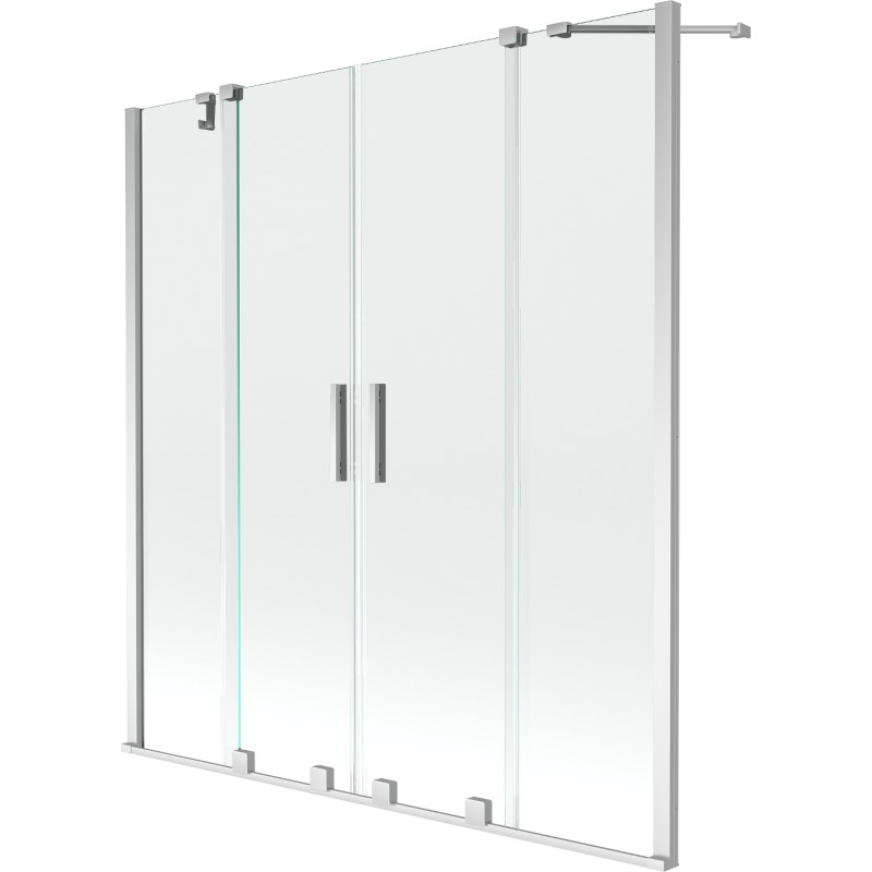 Mexen Velar Dvigubas vonios sienelė su dviem slankiojančiom durimis 140 x 150 cm, permatomas, chromas - 896-140-000-02-01