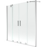 Mexen Velar Duo vonios pertvara, 2-dalių, stumiama 140 x 150 cm, permatoma, chromas - 896-140-000-02-01