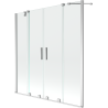 Mexen Velar Dvigubas vonios ekranas 2 dalių, slankiojantis 150 x 150 cm, skaidrus, chromuotas - 896-150-000-02-01