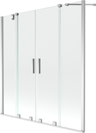 Mexen Velar Dvigubas dviejų dalių vonios ekranas 160 x 150 cm, skaidrus, chromas - 896-160-000-02-01