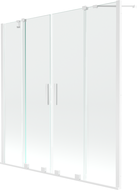 Mexen Velar Duo 2 judamųjų dalių vonios sienelė Stumdomas 140 x 150 cm, Skaidrus, Balta - 896-140-000-02-20