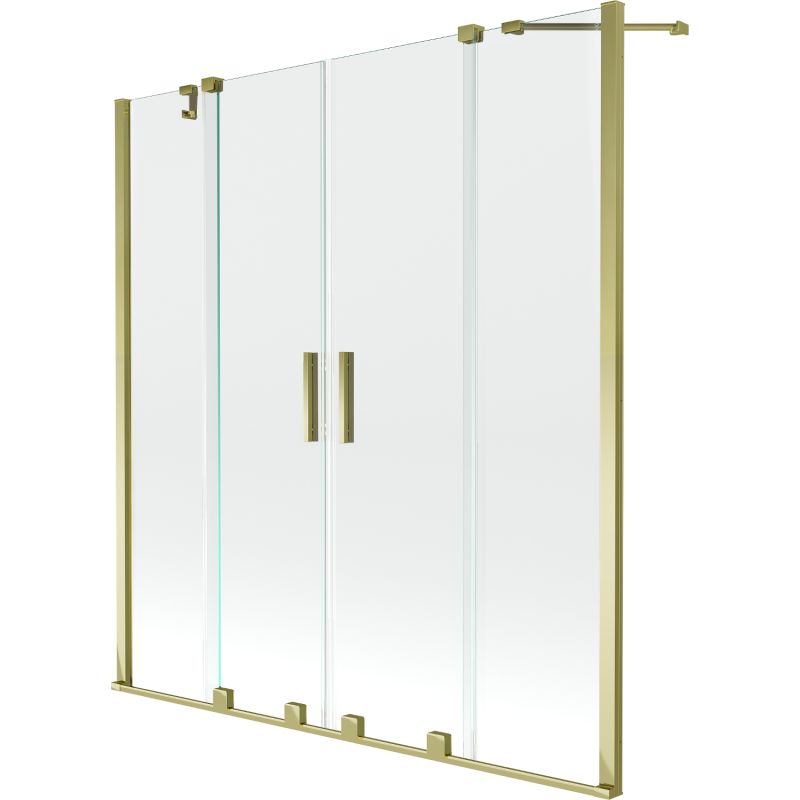 Mexen Velar Duo vonios sienelė 2 dalių stumdomas 140 x 150 cm, skaidrus, auksinis - 896-140-000-02-50