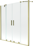 Mexen Velar Dvigubas dviejų dalių slankiojantis vonios ekranas 160 x 150 cm, skaidrus, šlifuotas auksinis - 896-160-000-02-55