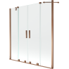 Mexen Velar Duo vonios pertvara su stumdomais dvigubais sparnais 150 x 150 cm, skaidrus, rožinis auksas - 896-150-000-02-60