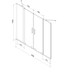 Mexen Velar Duo vonios pertvara, 2 durų, stumdomos, 160 x 150 cm, skaidri, rožinis auksas - 896-160-000-02-60