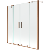 Mexen Velar Duo vonios pertvara 2 dalių stumdoma 160 x 150 cm, skaidri, šlifuota varinė - 896-160-000-02-65