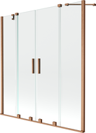 Mexen Velar Duo vonios pertvara 2 dalių stumdoma 160 x 150 cm, skaidri, šlifuota varinė - 896-160-000-02-65
