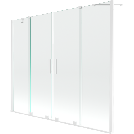 Mexen Velar Duo dvigubas stumdomas vonios ekranas, 200 x 150 cm, skaidrus, baltas - 896-200-000-02-20