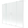 Mexen Velar Duo dvigubas stumdomas vonios ekranas, 200 x 150 cm, skaidrus, baltas - 896-200-000-02-20