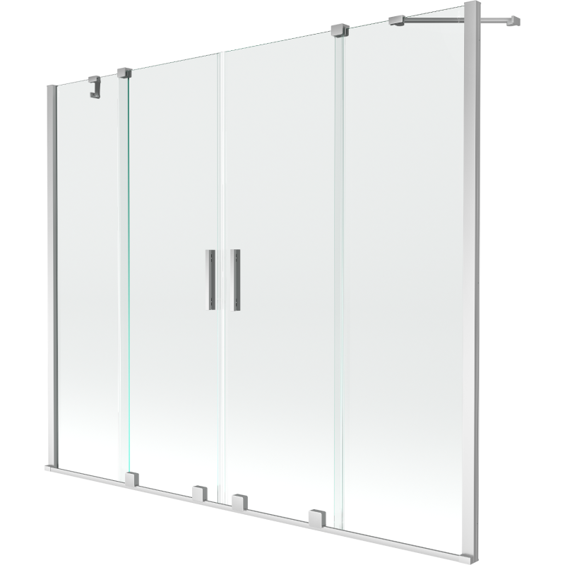 Mexen Velar Duo dviaukštis vonios ekranas 2-durų stumdomas 170 x 150 cm, skaidrus, chromas - 896-170-000-02-01