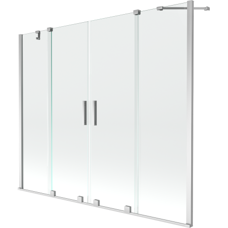 Mexen Velar Duo dviaukštis vonios ekranas 2-durų stumdomas 170 x 150 cm, skaidrus, chromas - 896-170-000-02-01