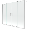 Mexen Velar Duo dviaukštis vonios ekranas 2-durų stumdomas 170 x 150 cm, skaidrus, chromas - 896-170-000-02-01