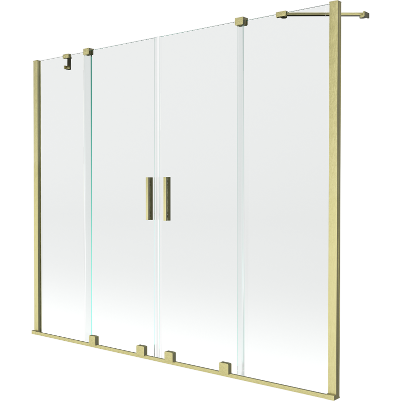 Mexen Velar Duo vonios ekranas 2 dalių stumdomas 170 x 150 cm, skaidrus, šlifuotas auksas - 896-170-000-02-55