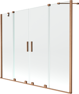 Mexen Velar Duo 2 judamųjų dalių vonios sienelė Stumdomas 200 x 150 cm, Skaidrus, varis šlifuotas - 896-200-000-02-65
