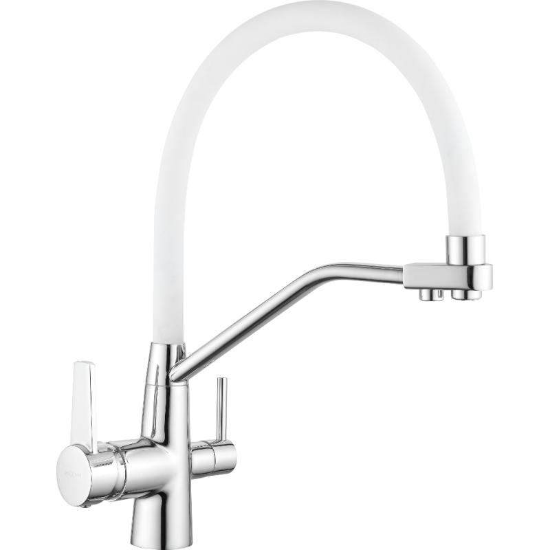Mexen Duo virtuvinis maišytuvas, chromuotas/baltas - 671701-02