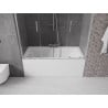Mexen Velar Duo vonios pertvara, 2-dalių, stumiama 140 x 150 cm, permatoma, chromas - 896-140-000-02-01