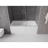 Mexen Velar Duo vonios pertvara, 2-dalių, stumiama 140 x 150 cm, permatoma, chromas - 896-140-000-02-01