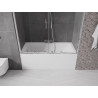 Mexen Velar Dvigubas vonios ekranas 2 dalių, slankiojantis 150 x 150 cm, skaidrus, chromuotas - 896-150-000-02-01