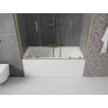 Mexen Velar Duo 2 judamųjų dalių vonios sienelė Stumdomas 150 x 150 cm, Skaidrus, šlifuotas auksas - 896-150-000-02-55