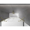 Mexen Velar Dvigubas vonios ekranas, 2 dalių 150 x 150 cm, skaidrus, šlifuoto aukso - 896-150-000-02-55