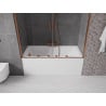 Mexen Velar Duo vonios pertvara, 2 durų, stumdomos, 160 x 150 cm, skaidri, rožinis auksas - 896-160-000-02-60