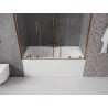 Mexen Velar Duo vonios pertvara, 2 durų, stumdomos, 160 x 150 cm, skaidri, rožinis auksas - 896-160-000-02-60