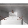 Mexen Velar Duo vonios pertvara, 2 durų, stumdomos, 160 x 150 cm, skaidri, rožinis auksas - 896-160-000-02-60