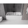 Mexen Velar Duo vonios pertvara, 2 sparnų traukiama 140 x 150 cm, skaidri, juoda - 896-140-000-02-70