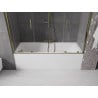 Mexen Velar Duo vonios kambario pertvara, 2 dalių, stumdomos, 180 x 150 cm, permatoma, auksinė - 896-180-000-02-50