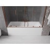 Mexen Velar Duo 2 judamųjų dalių vonios sienelė Stumdomas 170 x 150 cm, Skaidrus, Rožinio aukso - 896-170-000-02-60