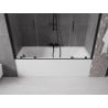 Mexen Velar Duo vonios pertvara, 2 sparnų, stumdomas 170 x 150 cm, skaidrus, juodas - 896-170-000-02-70