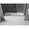 Mexen Velar Duo vonios pertvara, 2 varčios, slankiojama, 170 x 150 cm, skaidri, juoda - 896-170-000-02-70