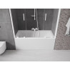 Mexen Velar Dviguba vonios uždanga, 2-jų dalių slankiojanti 140 x 150 cm, skaidri, balta - 896-140-000-02-20