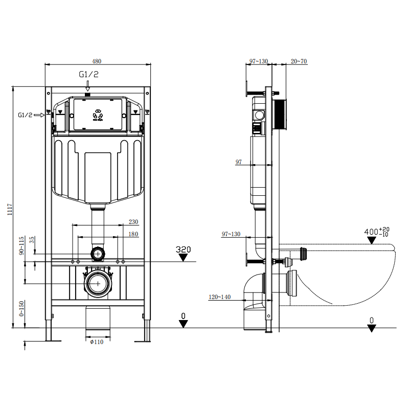 Mexen Fenix E paslėptas WC rėmas - 60109