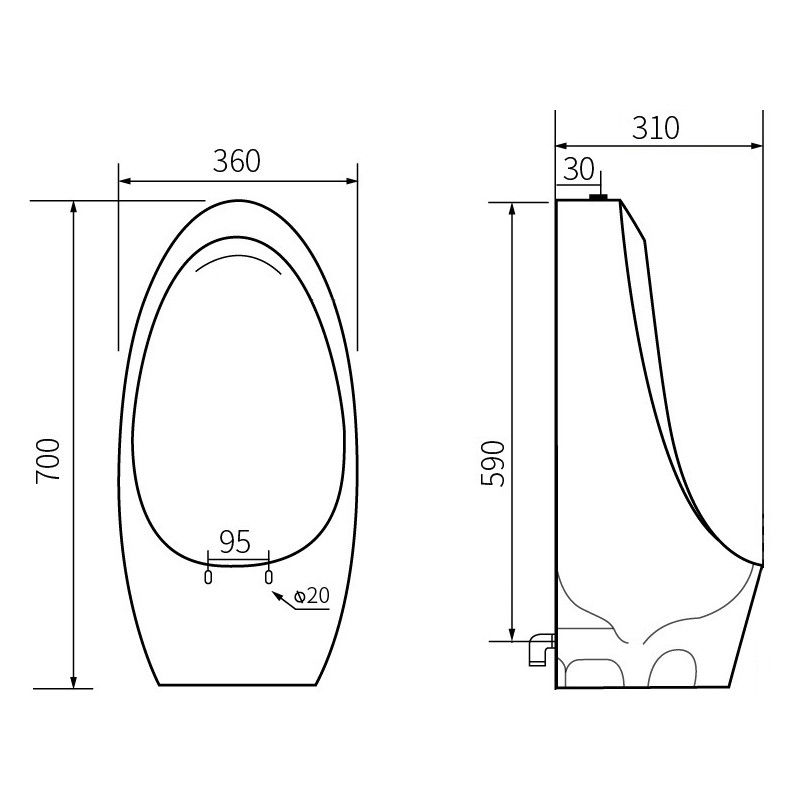 Mexen Lucas pakabinamas pisuaras, baltas - 37027000