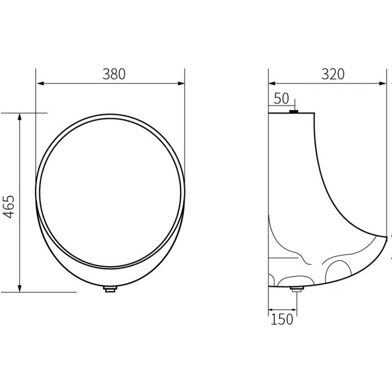 Mexen Dylan pakabinamas pisuaras, baltas - 37054600