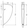 Mexen Kabinos pertvara tarp pisuarų, kabinama, balta - 37117600