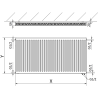 Mexen CV11 plokščias radiatorius 400 x 1200 mm, apatinis prijungimas, 778 W, baltas - W611-040-120-00