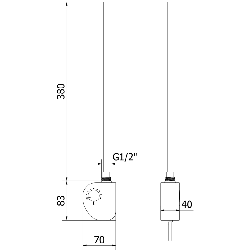 Mexen FA-D elektrinis kaitinimo elementas 300 W, baltas - W950-0300-20