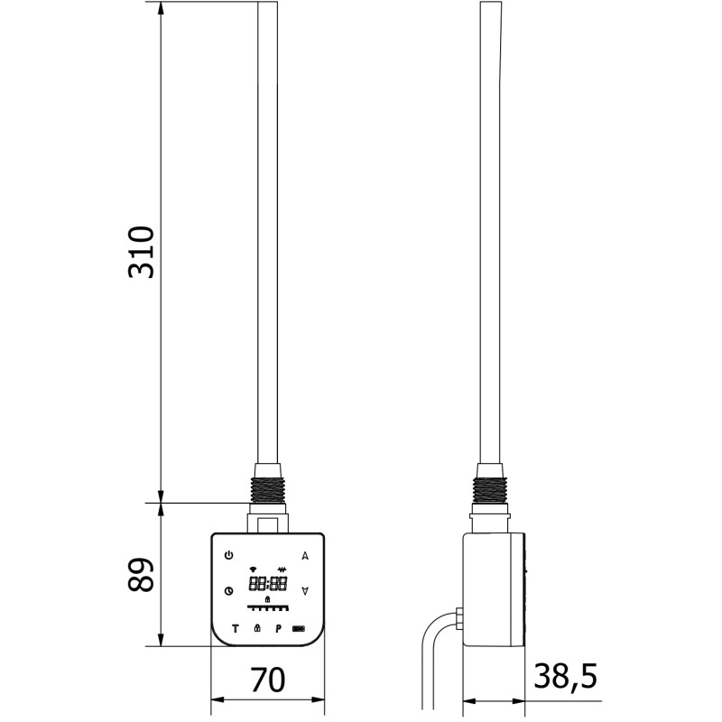 Mexen FA-F elektrinis kaitinimo elementas su Wi-fi, 300 W, baltas - W953-0300-20