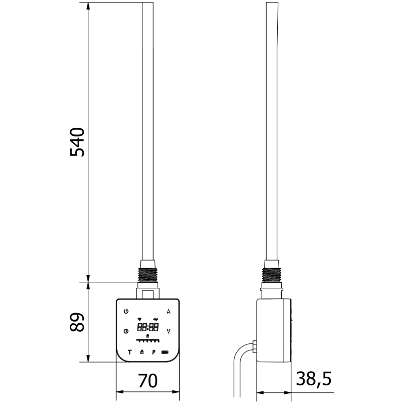 Mexen FA-F elektrinis kaitinimo elementas su Wi-fi, 600 W, baltas - W953-0600-20