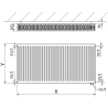 Mexen CV22 plokštelinis radiatorius 600 x 1300 mm, apatinis prijungimas, 2149 W, baltas - W622-060-130-00