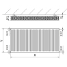 Mexen C22 plokštelinis radiatorius 600 x 700 mm, šoninis prijungimas, 1157 W, baltas - W422-060-070-00
